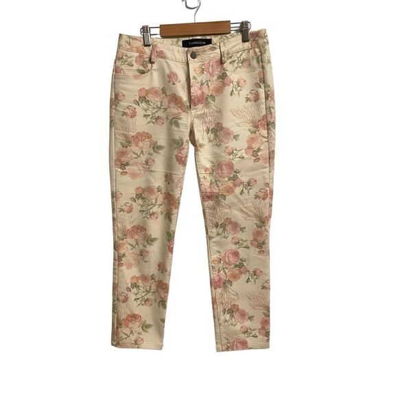 Thakoon Rose Floral Cropped Jeans Size 4 - Picture 1 of 7